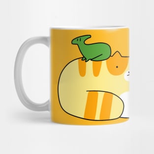 Little Hadrosaurid and Tabby Cat Mug